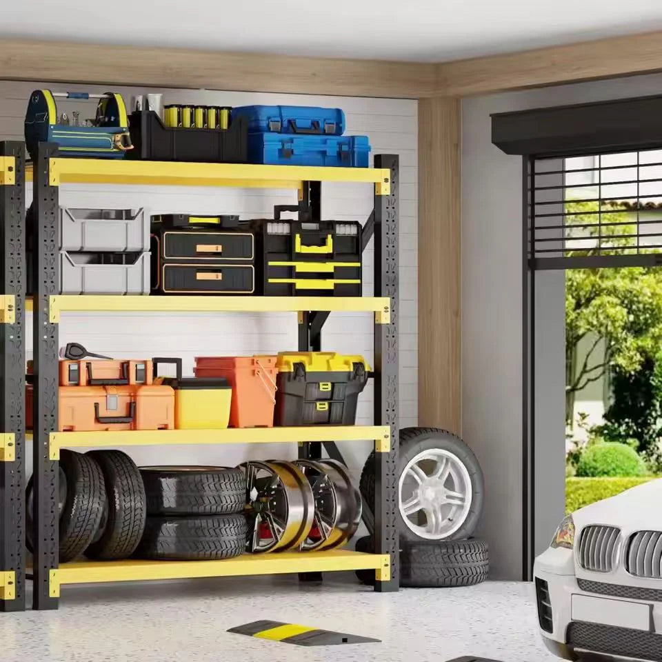 4-Tier Heavy-Duty Metal Storage Rack | Garage Shelving, 5000-Pound Capacity