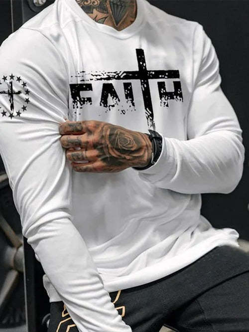 Men's Solid Color Casual Long Sleeve Top