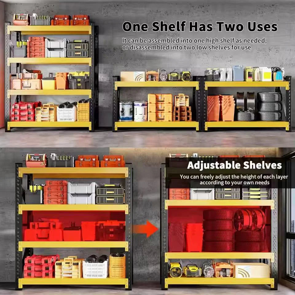 4-Tier Heavy-Duty Metal Storage Rack | Garage Shelving, 5000-Pound Capacity