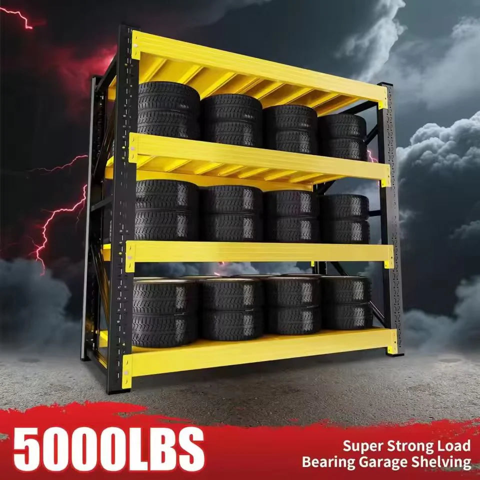 4-Tier Heavy-Duty Metal Storage Rack | Garage Shelving, 5000-Pound Capacity